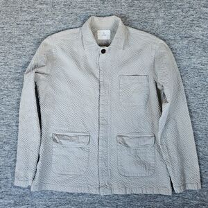 La Paz Men's Baptista Cream Light Chore Utility Shirt Jacket Waffle Shacket Sz M